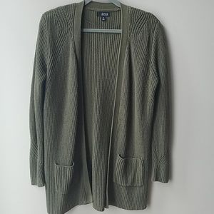 Olive open long cardigan